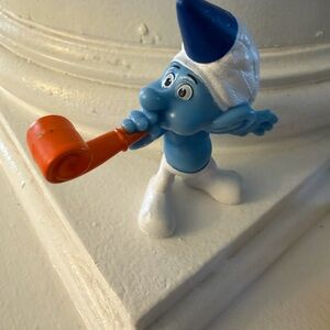 Blue and White Smurf Figurine